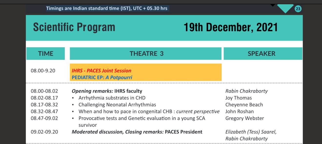 PACES Joint Session IHRS